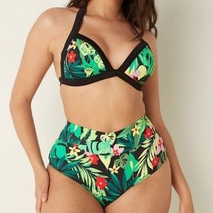 Pink Victoria’s Secret 2 piece tropical jungle  bikini set
